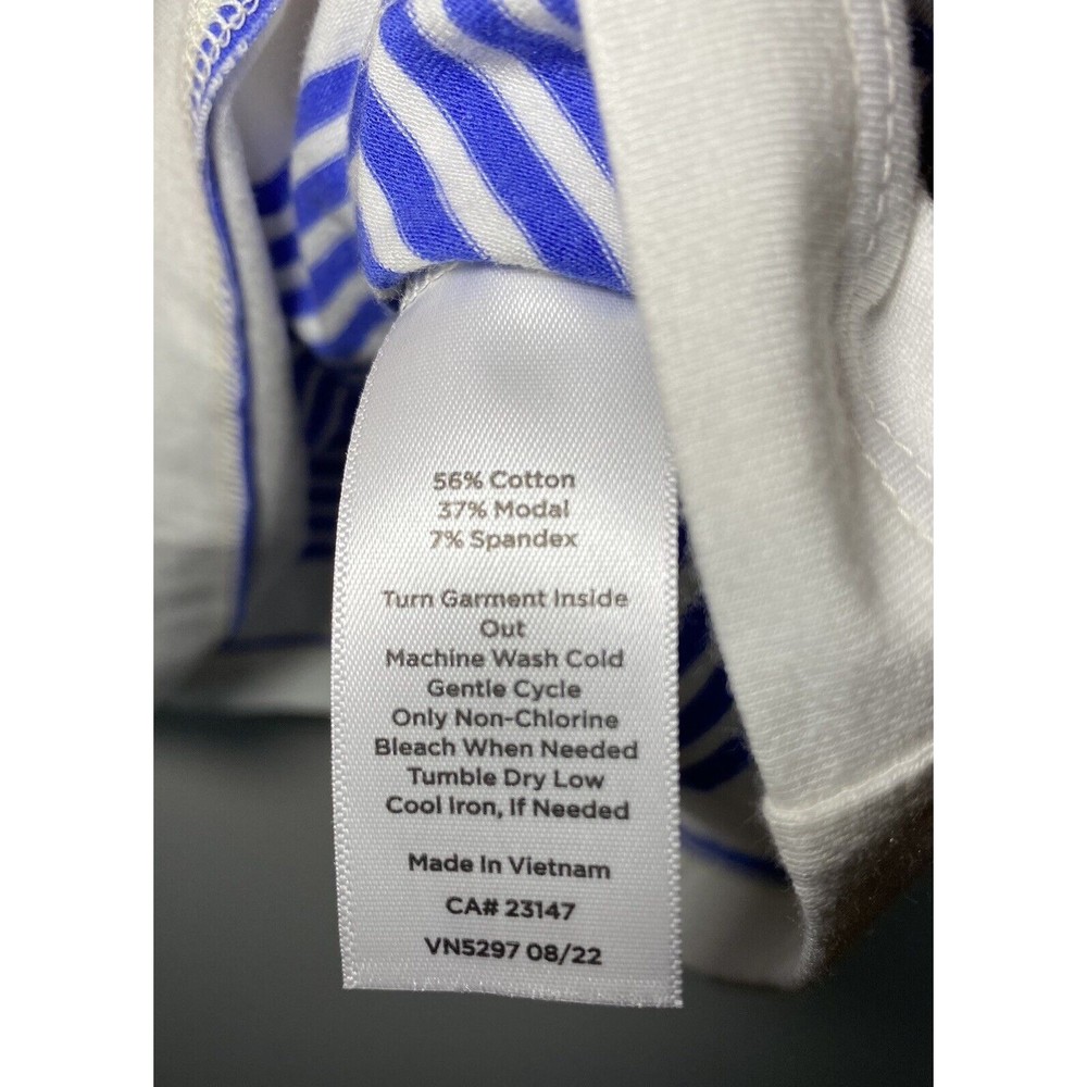 Talbots Ballon Long Sleeve Blue & White Boat Neck Super Soft T-Shirt Blouse XS - Picture 5 of 5